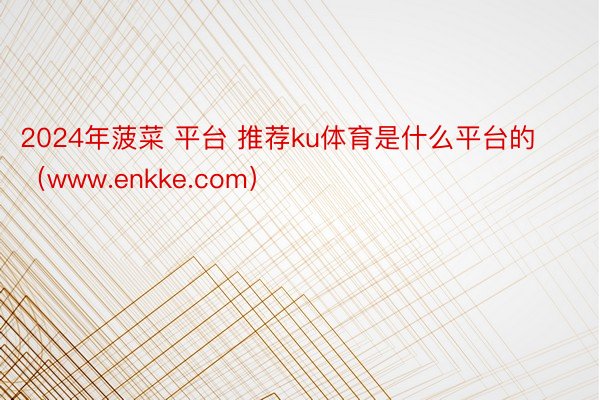 2024年菠菜 平台 推荐ku体育是什么平台的（www.enkke.com）